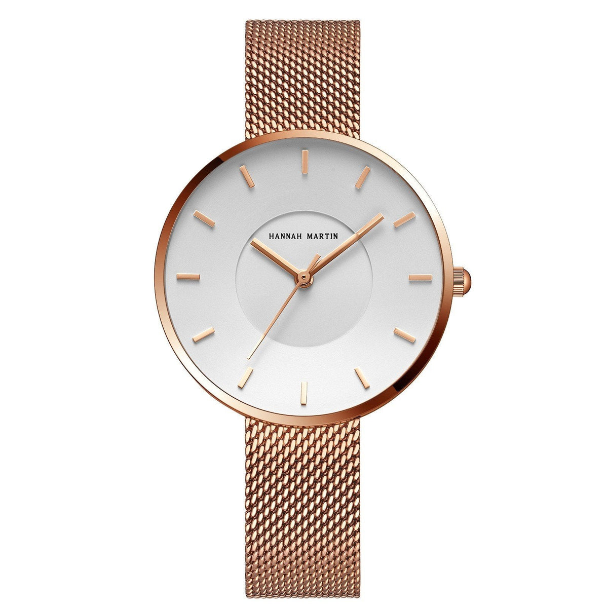 Montre Femme Minimaliste En Maille Métallique Boîtier Fin Et Cadran Clair Lisible Design Épuré