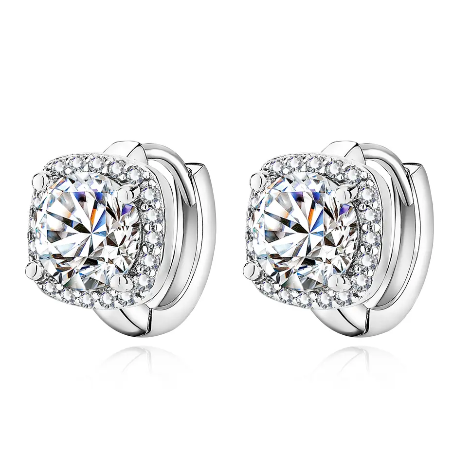 Boucles d'oreilles plaquées or avec cristal taillé en brillant - Diletta