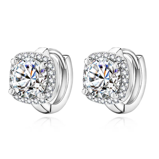 Boucles d'oreilles plaquées or avec cristal taillé en brillant - Diletta