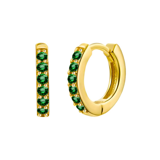 Boucles d'oreilles en or avec zircon cubique vert - Enara
