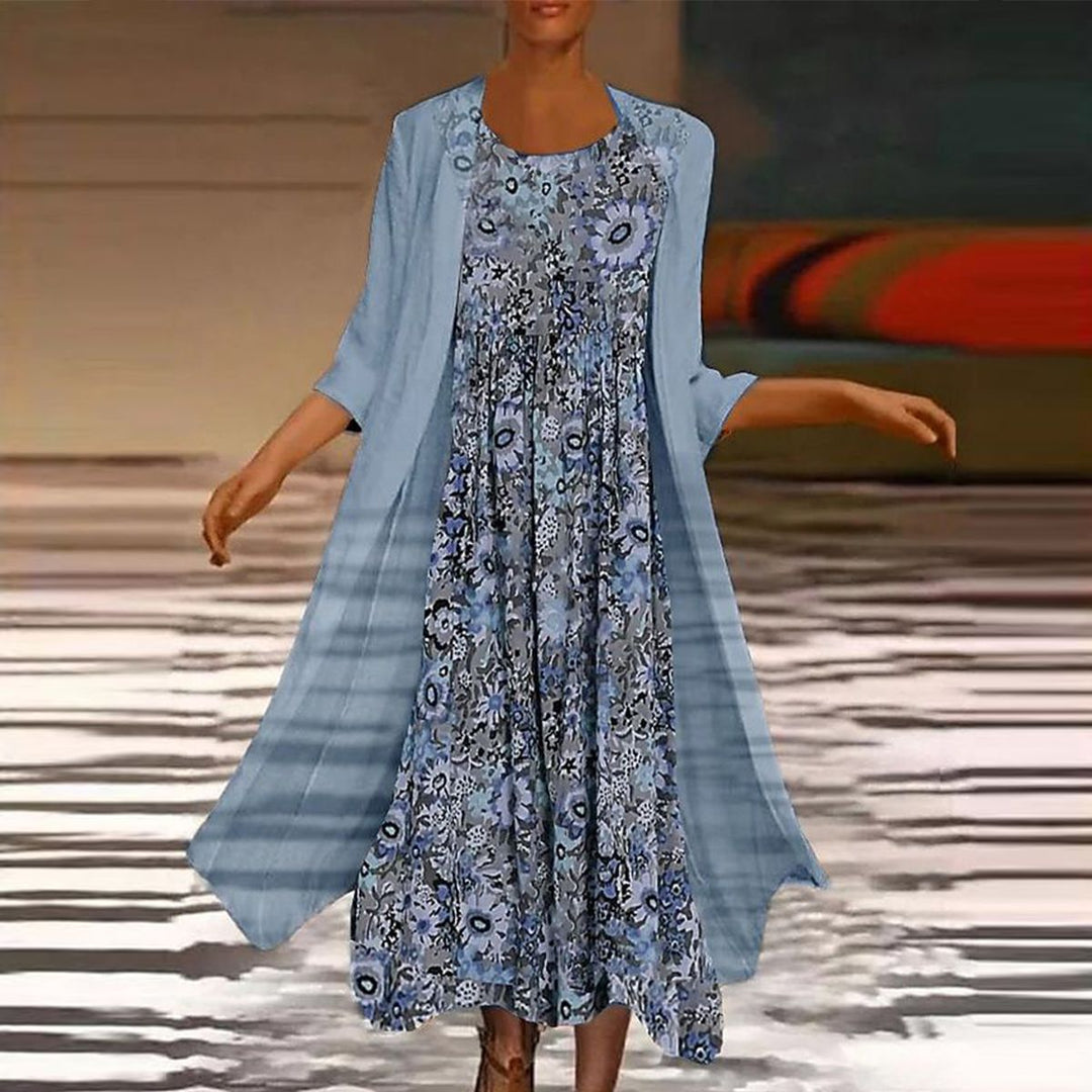 Tanja - Robe midi imprimé floral moderne et veste