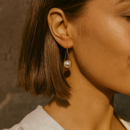 Boucles d'oreilles femme avec pendentif perle Elegant - Celina