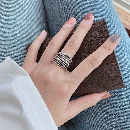 Bague en argent sterling 925 réglable à plusieurs niveaux
