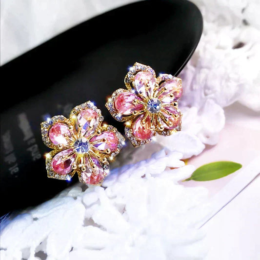 Boucles d'oreilles en Zirconia Multicolore en Argent