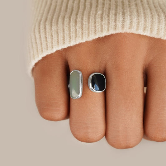 Bague en argent avec aigue-marine