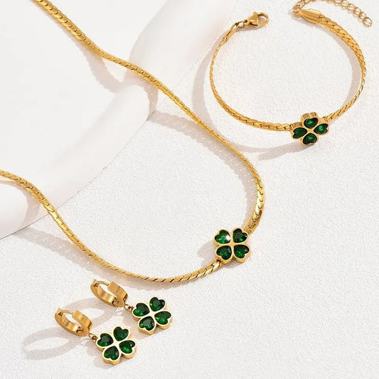 Parure Quadrifoglio avec détails brillants - Benedetta