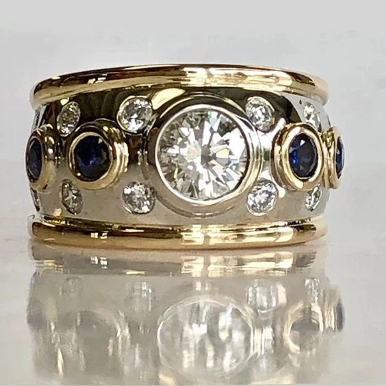 Bague en or avec zircone incrustée