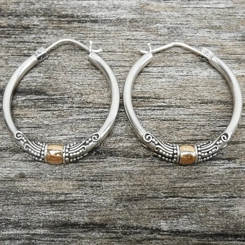 Boucles D'Oreilles Vintage Argent Gravure Edition Limitee Pièce D'Exception