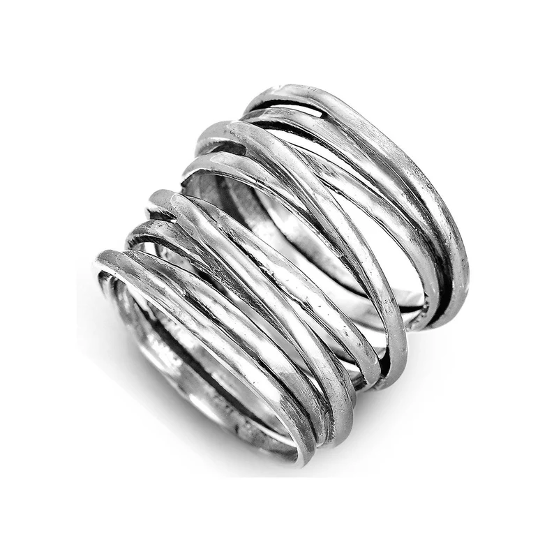 Bague Vintage en argent superposé
