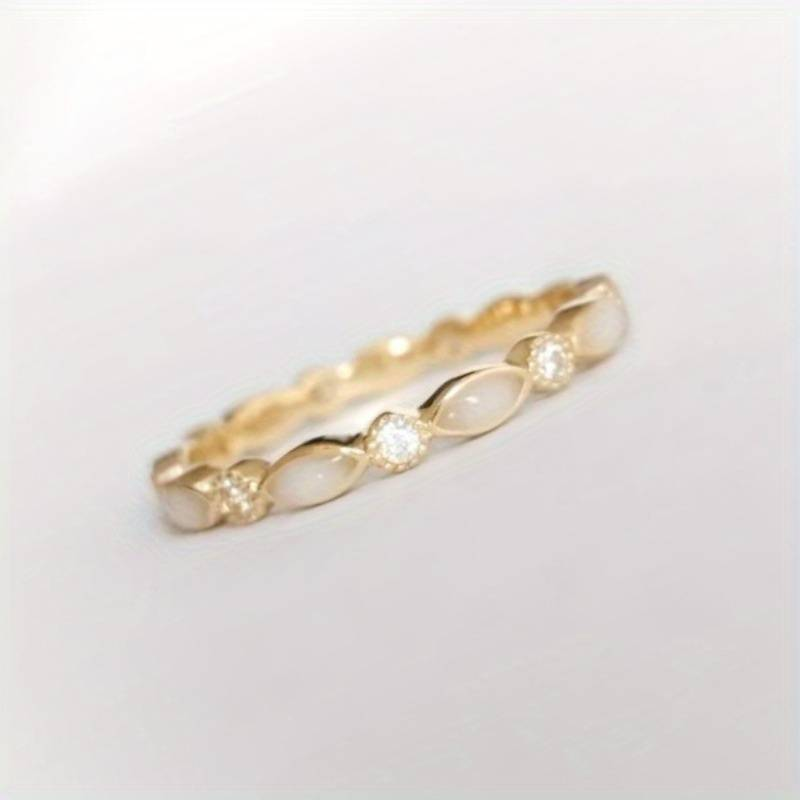 Bague Vintage Opale Blanc Zirconia