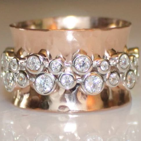 Bague Vintage Zirconia Belt Rose