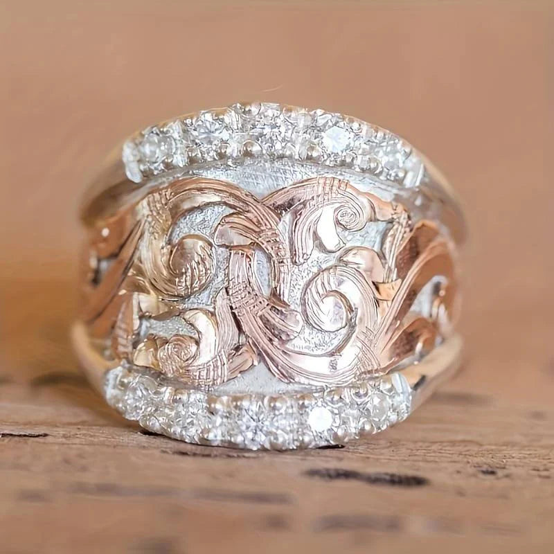 Bague Vintage en Argent & Rose