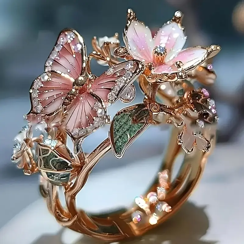 Bague Nature Bright Butterfly Zirconia