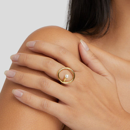 Bague Melisa en or perlé