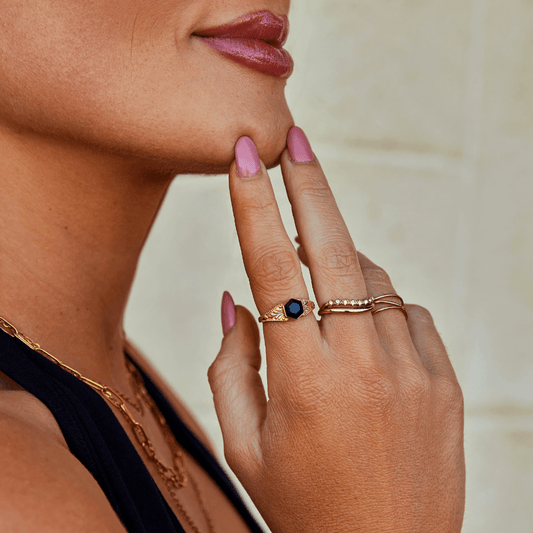 Bague Phoenix en onyx noir