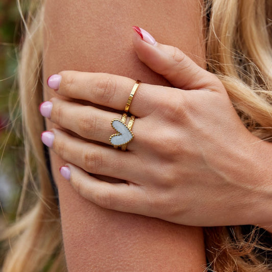 Bague en or au cœur pur