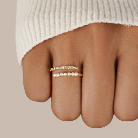 Bague Wrap Me en perles et cristaux