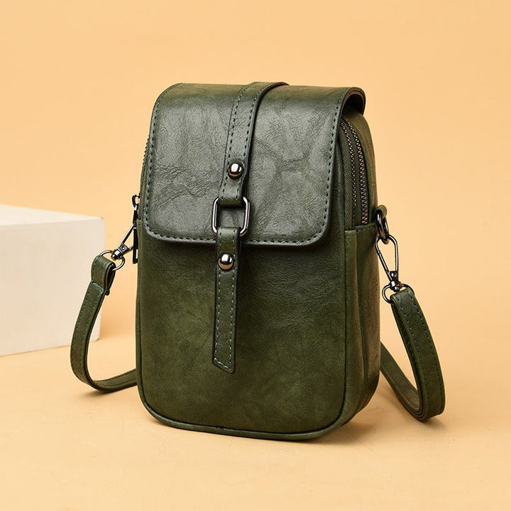 Sac à bandoulière en cuir synthétique pour femme avec poche frontale compacte - Daniela