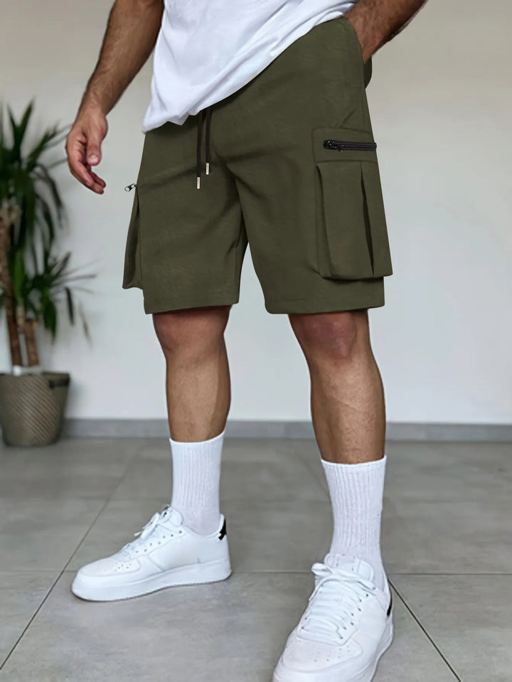 Short cargo homme poches utilitaires couleur terracotta - Dakar