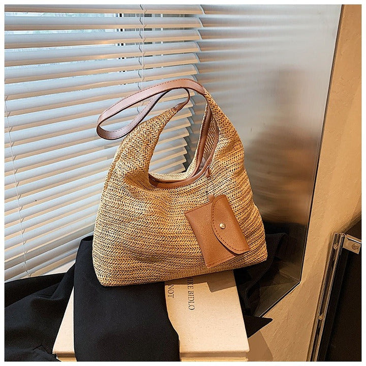 Sac à main en raphia tressé pour femme avec détail de sac à main - Martina