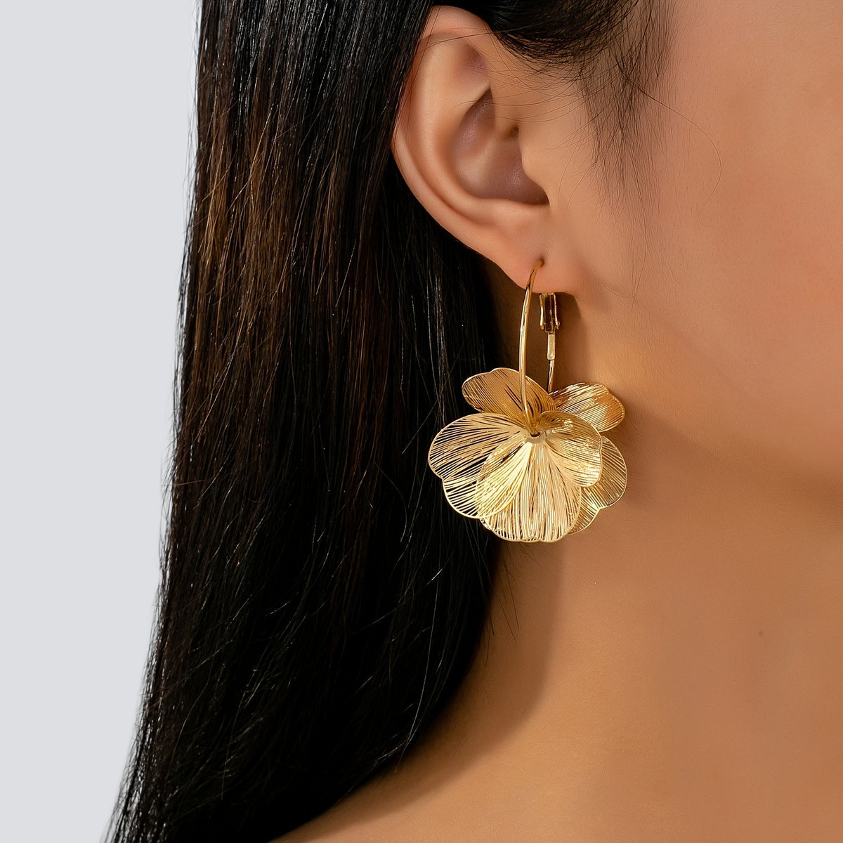 Boucles d Oreilles Or Creux Oversize Collection Édition Limitée Exclusivité