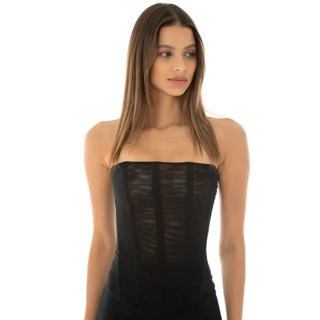 MARTINA - Top corset en mousseline