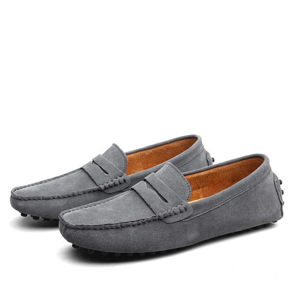 Mocassins en daim véritable de style décontracté pour hommes - Larkstone