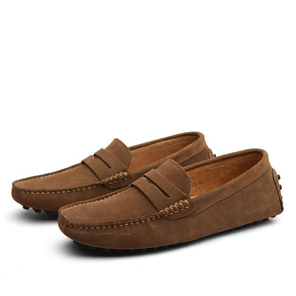 Mocassins en daim véritable de style décontracté pour hommes - Larkstone