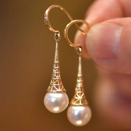 Boucles D Oreilles Perles Dorées Collection Zeitlose Édition Exclusive