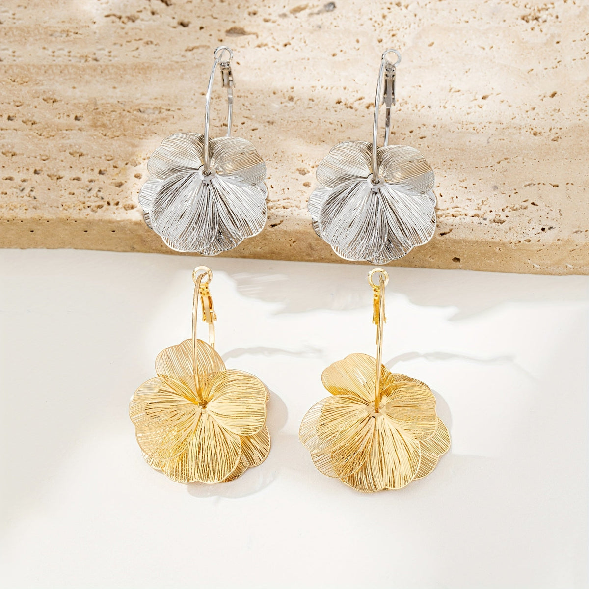 Boucles d Oreilles Or Creux Oversize Collection Édition Limitée Exclusivité