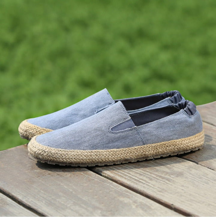Espadrilles en toile respirante pour hommes avec semelle en jute naturel - Olver