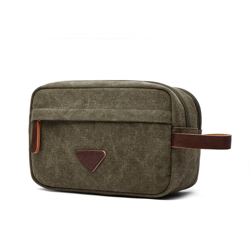 Trousse de toilette unisexe en toile imperméable à double compartiment - Bruno