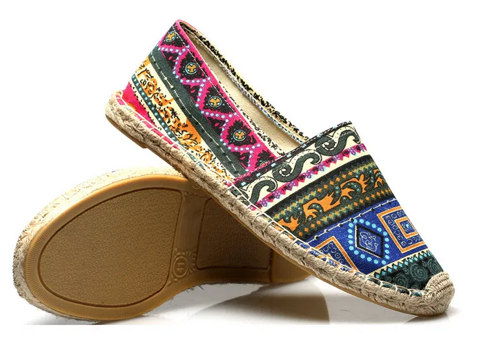 Espadrilles homme design ethnique en toile respirante multicolore - Kalben