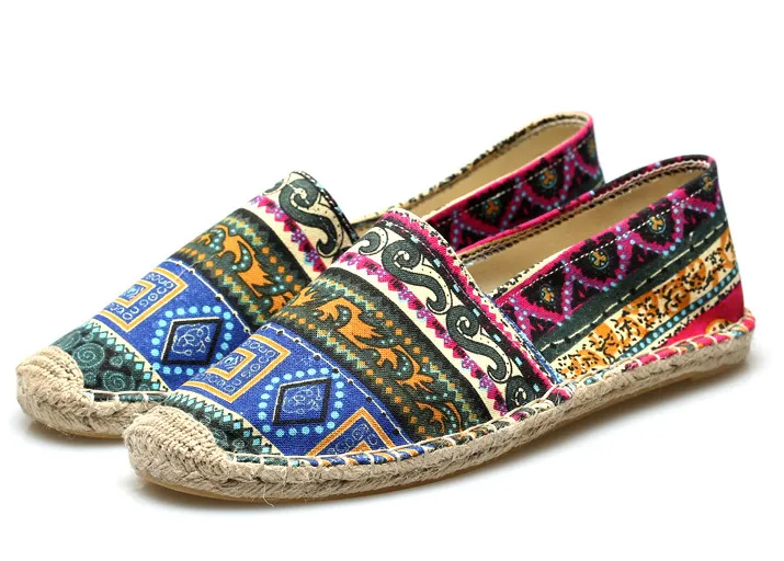 Espadrilles homme design ethnique en toile respirante multicolore - Kalben