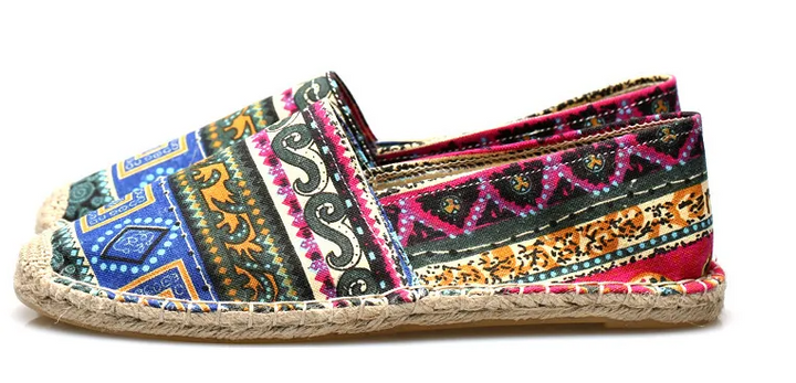 Espadrilles homme design ethnique en toile respirante multicolore - Kalben