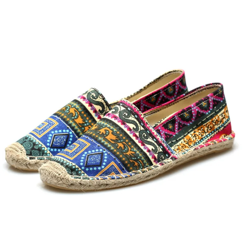 Espadrilles homme design ethnique en toile respirante multicolore - Kalben