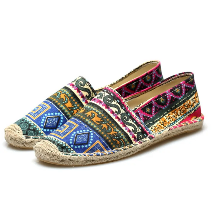 Espadrilles homme design ethnique en toile respirante multicolore - Kalben
