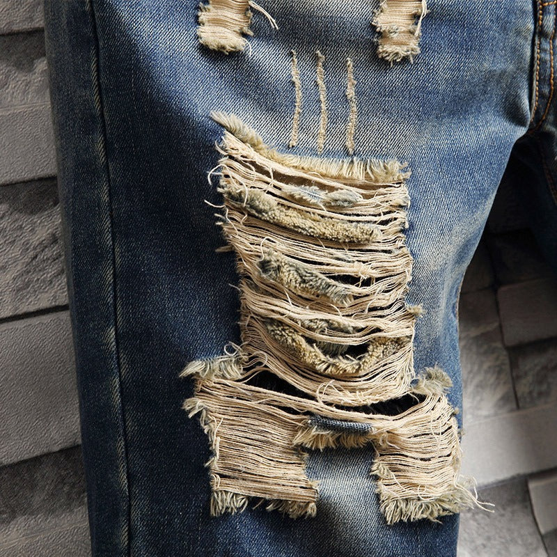 Short en denim pour homme style urbain effiloché - Bruno