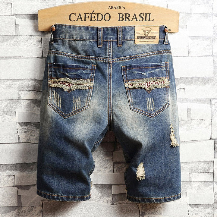 Short en denim pour homme style urbain effiloché - Bruno