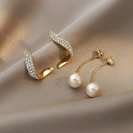 Boucles D Oreilles Pendantes Goutte Perles Dorées Édition Limitée Collection Prestige