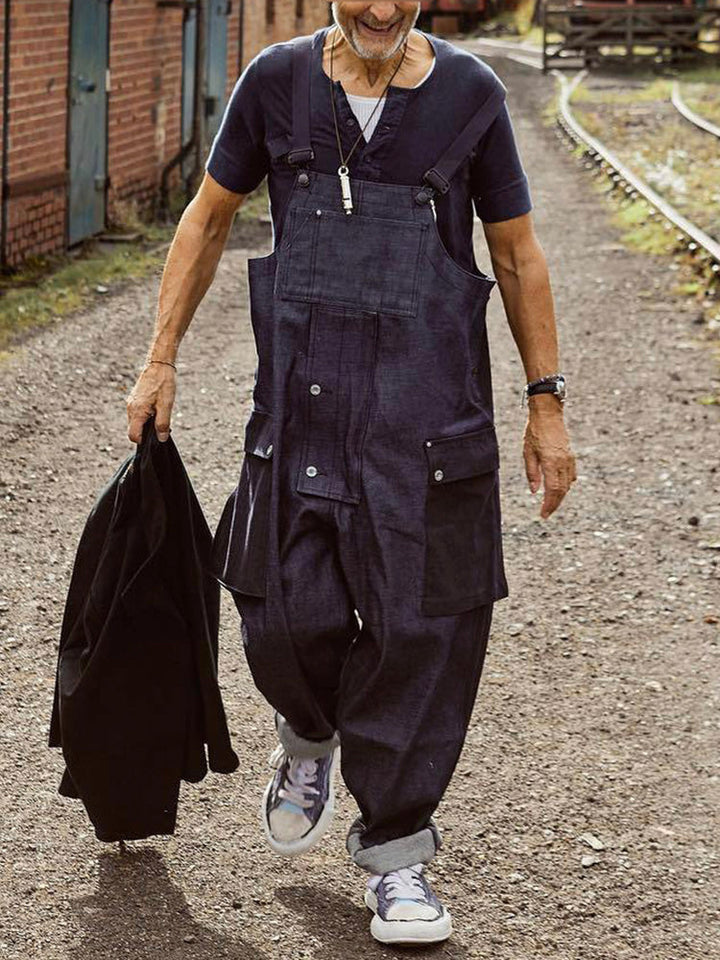 Salopette ample en jean avec poche assortie