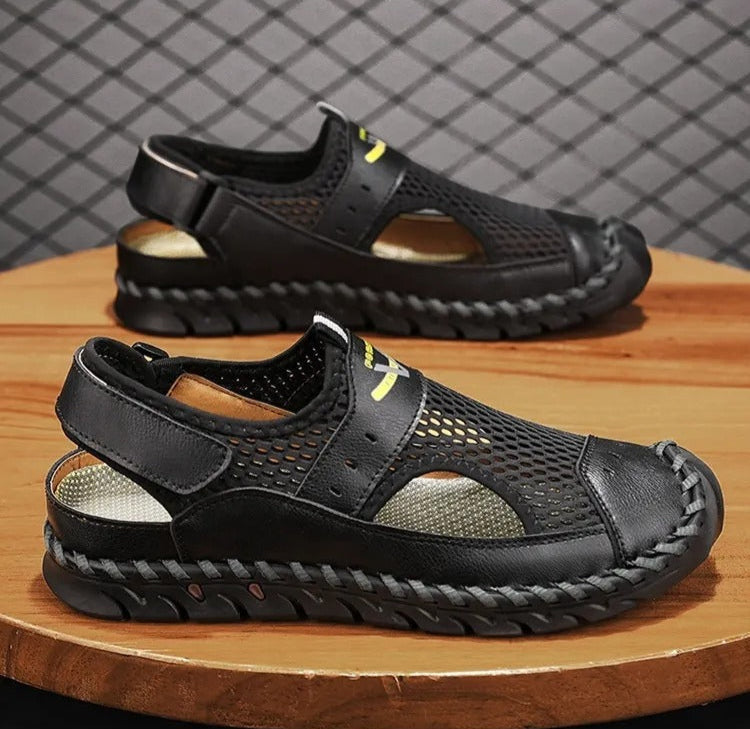 Sandales de sport pour homme en maille respirante couleur camel - Mirox
