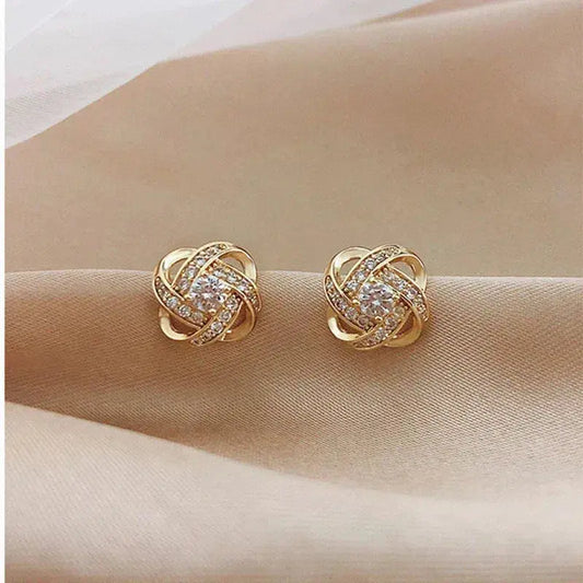 Boucles D Oreilles Spirale Florale En Argent 925 Et Cristal Collection Foi Élégance Exclusivité