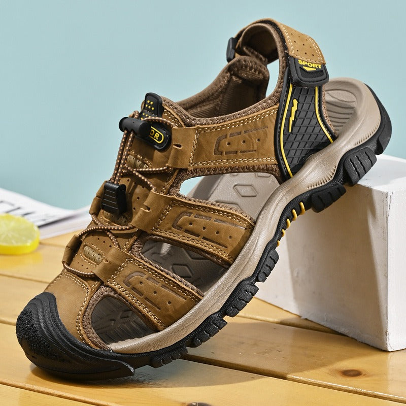 Sandales outdoor homme cuir respirant marron - Dakar