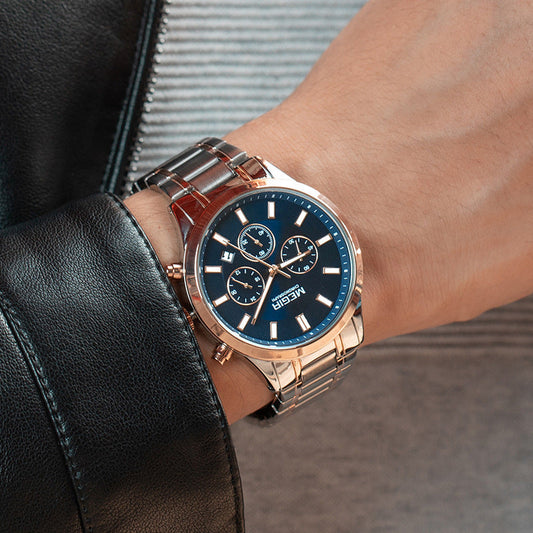 Montre Chronographe Sport En Acier Inoxydable Pour Hommes