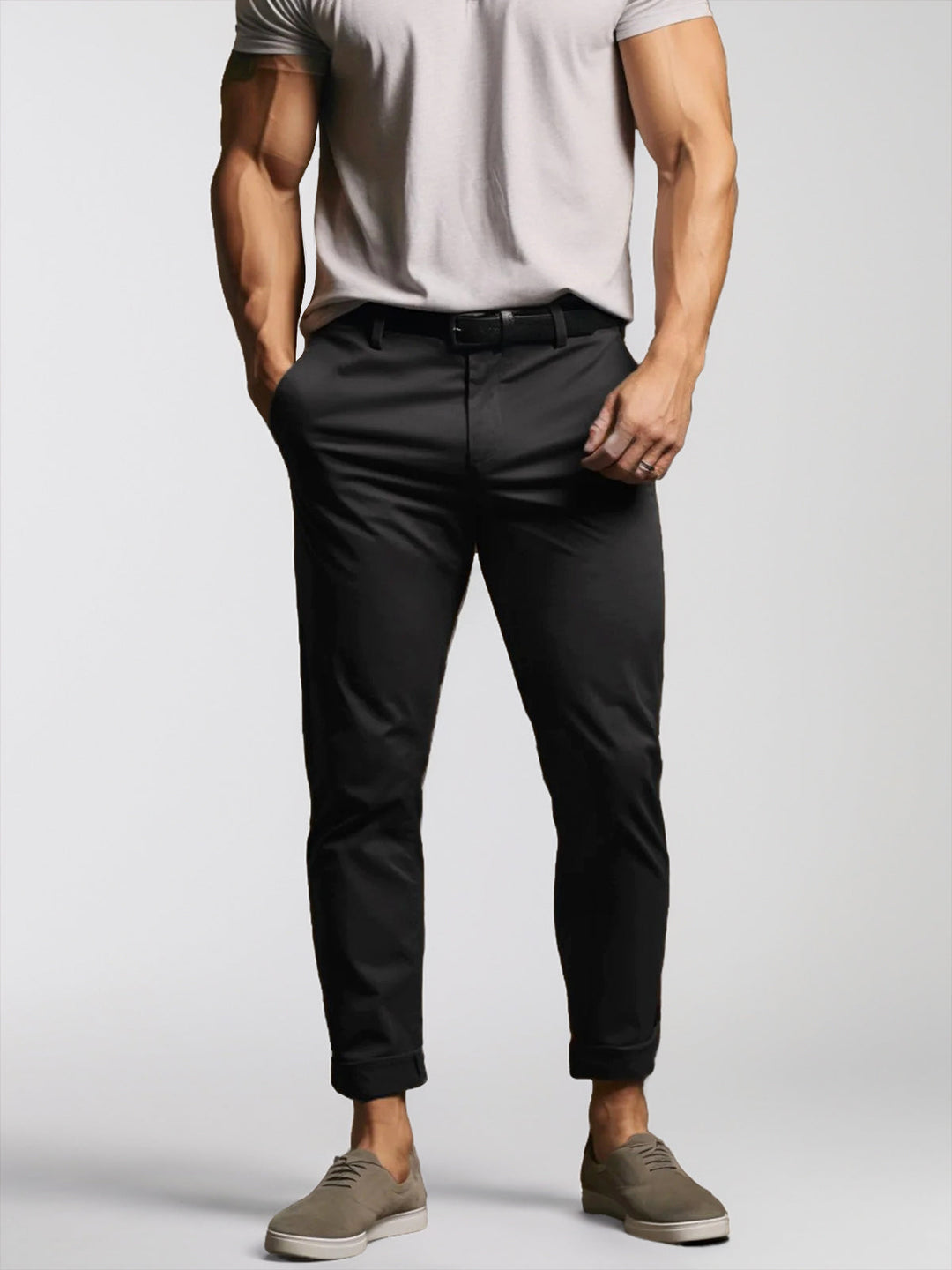 Pantalon chino pour homme de haute qualité, extensible, en coton mélangé facile d'entretien