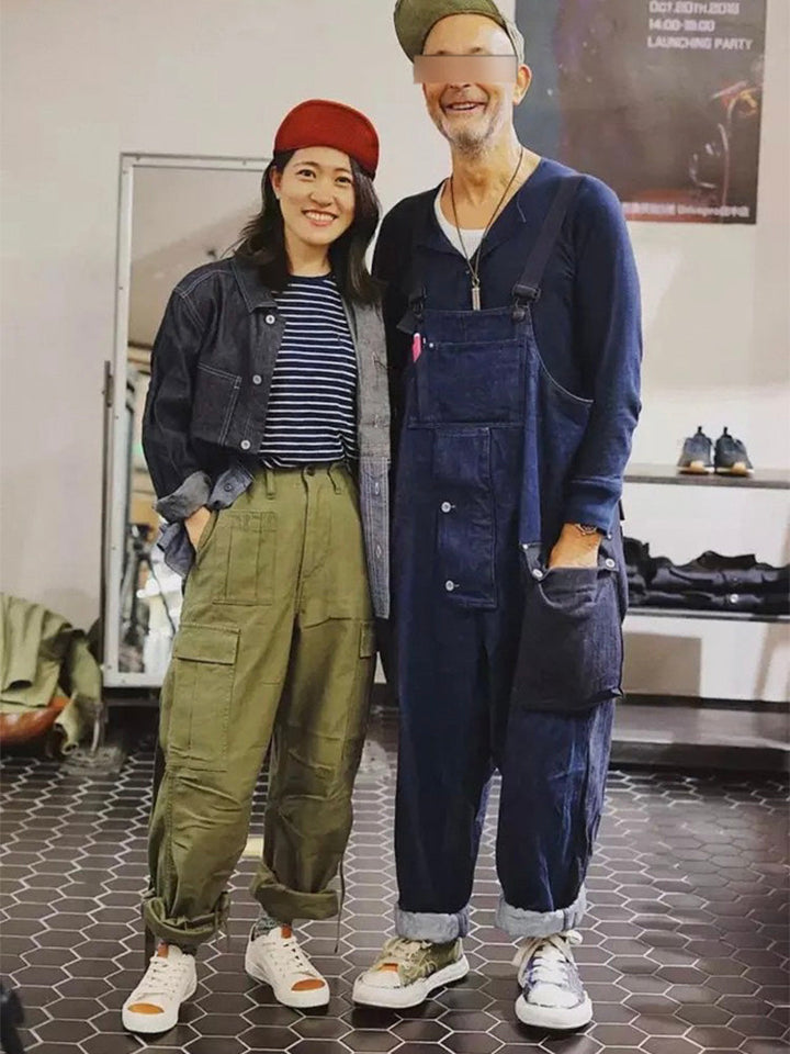 Salopette ample en jean avec poche assortie