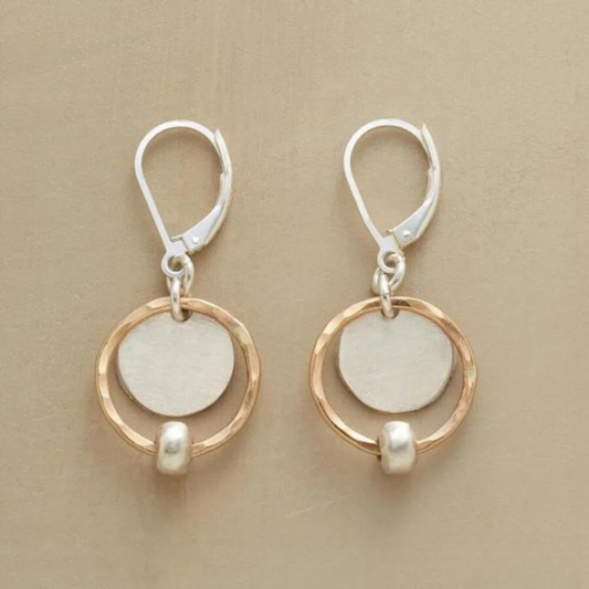 Boucles Doreilles Perles Dorées et Argentées Édition Limitée Collection Prestige