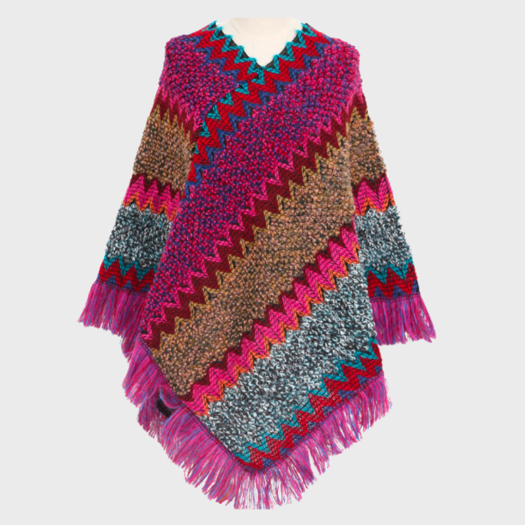 Louisa - Poncho d'inspiration bohème pour femme