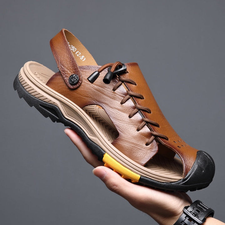Sandales de sport pour homme en cuir synthétique design trekking - Mateo